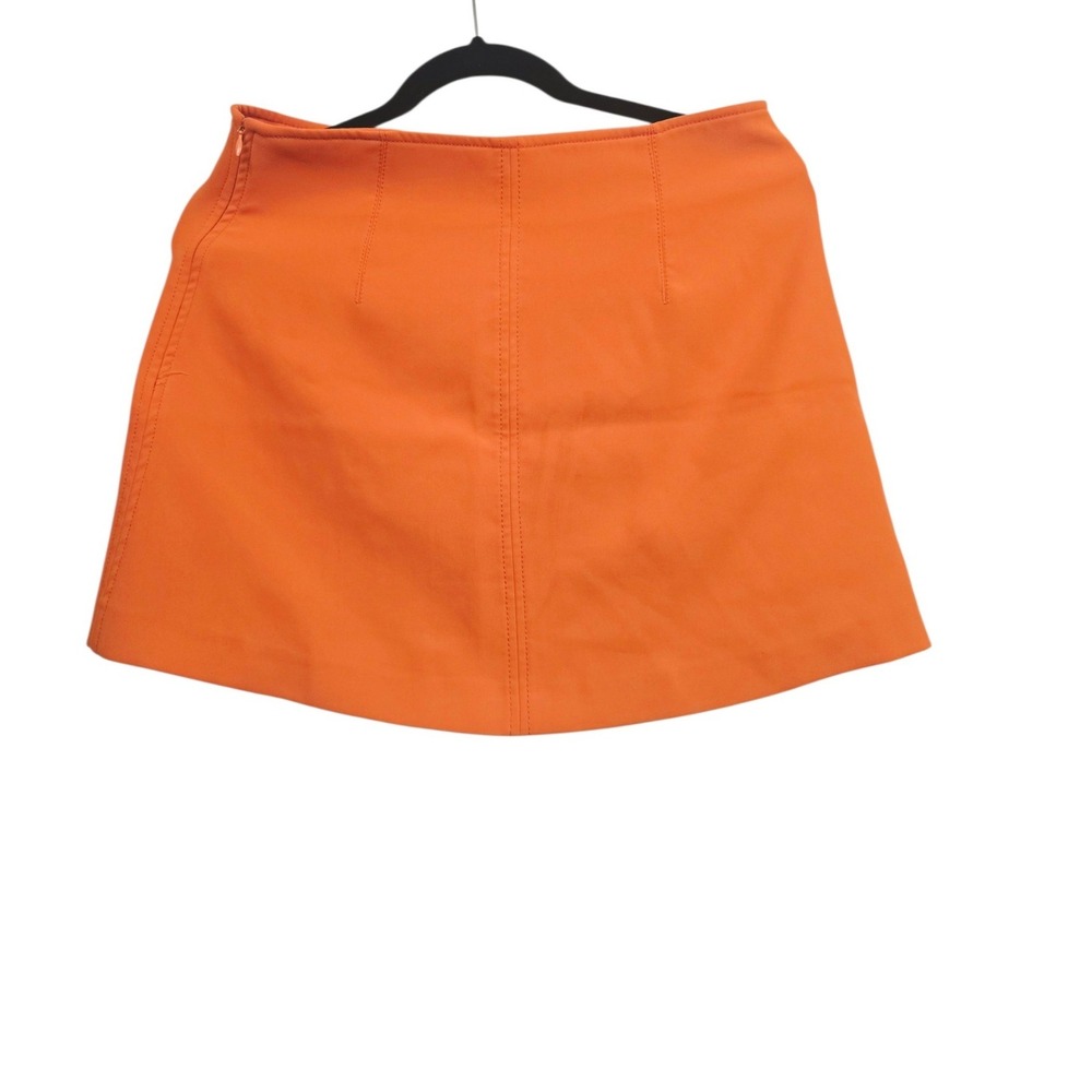 Zara Orange A Line Mini Skirt Womens M Mod Y2K Dopamine Dressing Chic Retro Mod - Picture 5 of 6